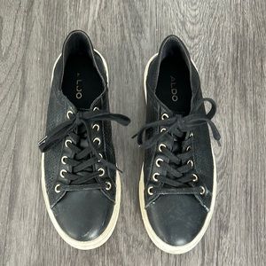 Black Leather Sneakers